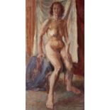 BRITISH SCHOOL, MID 20TH CENTURY THE ARTIST'S MODEL with signature and date verso Powell '54, oil on