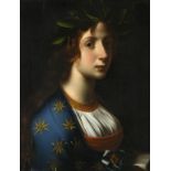 AFTER CARLO DOLCI ALLEGORY OF POETRY oil on panel, 51.5 x 39.5cm, in Florentine carved and gilded