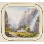 ENGLISH SCHOOL, PROBABLY A MEMBER OF THE MOSLEY FAMILY, C1850 AN ALBUM OF WATERCOLOURS OF