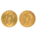 GOLD COINS. HALF SOVEREIGN, 1912, 8G, (2)++GENERAL WEAR CONSISTENT WITH AGE