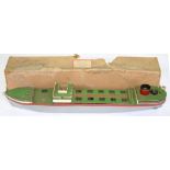 A VINTAGE NEPTUNE PAINTED WOOD AND METAL MODEL SHIP, 75CM, PART ORIGINAL CARD BOX
