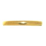 A 22CT GOLD WEDDING RING, BIRMINGHAM 1924, 1.5G++SLIGHTLY BENT, SCRATCHES CONSISTENT WITH AGE