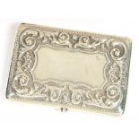 A VICTORIAN SILVER PURSE, LEATHER LINED COMPARTMENTS, 11 CM W, BIRMINGHAM 1897++GOOD CONDITION