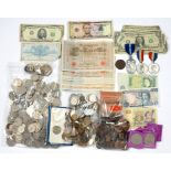 MISCELLANEOUS UNITED KINGDOM AND OTHER COINS AND BANKNOTES, MAINLY PRE-DECIMAL