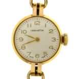 A CARRINGTON 9CT GOLD LADY'S WRISTWATCH, 12G++SCRATCHES AND WEAR CONSISTENT WITH AGE