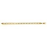 A GOLD CURB LINK BRACELET, MARKED 9KT, 7.5G++LIGHT SCRATCHES CONSISTENT WITH AGE