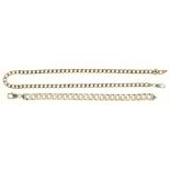 A SILVER CURB LINK BRACLET AND NECKLACE, 86G++GOOD CONDITION