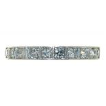 A DIAMOND ETERNITY RING, APPROX 0.66CT, IN PLATINUM, MARKED PLAT, 2.5G, SIZE L++IN GOOD CONDITION,
