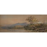 CORNELIUS PEARSON, DUCKS TAKING FLIGHT, SIGNED AND DATED 1853, WATERCOLOUR, 23 X 61CM