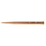 A 9CT GOLD PROPELLING PENCIL, BAKERS PERM-POINT, BIRMINGHAM 1927, ENGRAVED 'BILL 28.2.28', 27G++