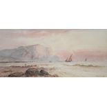 19TH C SCHOOL, RIVER LANDSCAPES, A PAIR, SIGNED S BARNES, WATERCOLOUR, 23 X 52CM, ROCHEMAURE