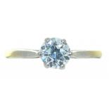 AN OLD CUT DIAMOND SOLITAIRE RING, APPROX 0.53 CT, APPROX G/H, VS2/SI1, IN PLATINUM MARKED PLAT, 2G,