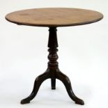 A GEORGE III MAHOGANY TILT TOP TRIPOD TABLE, 78CM H X 89CM D