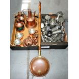 MISCELLANEOUS COPPER AND OTHER METALWARE, INCLUDING WARMING PAN AND PEWTER FLAGONS, ETC