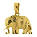 A GOLD ELEPHANT PENDANT, MARKED 18K, 3.5G++IN GOOD CONDITION, WITH LIGHT WEAR CONSISTENT WITH AGE