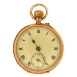 A 9CT GOLD LADY'S WATCH, CASEMAKER SP, IMPORT MARKED LONDON 1915, 22G++SCRATCHES AND WEAR CONSISTENT