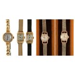 TWO CYMA 9CT GOLD LADY'S WRISTWATCHES, 9CT GOLD BRACELET, CASED, 33G, A FURTHER 9CT GOLD LADY'S