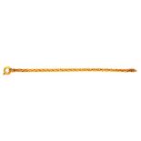 A 9CT GOLD WOVEN BRACELET, 10G++IN GOOD CONDITION, WITH LIGHT WEAR CONSISTENT WITH AGE