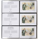 THREE SILVER MEDALLIC CAPTAIN JAMES COOK COMMEMORATIVE FIRST DAY COVERS 2009, IN WESTMINSTER BLACK