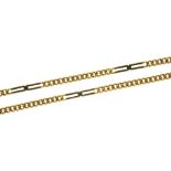 A 9CT TWO COLOUR GOLD NECKLACE, IMPORT MARKED LONDON 1983, 59G++LIGHT WEAR CONSISTENT WITH AGE