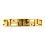 A GOLD RING, OF GREEK KEY DESIGN, MARKED 585, 2G, SIZE V++LIGHT SCRATCHES AND WEAR CONSISTENT WITH