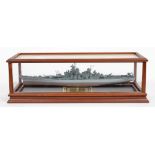 A FRANKLIN MINT MODEL OF THE U.S.S. "MISSOURI", IN GLAZED CASE, 56CM L