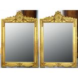 A PAIR OF REPRODUCTION GILTWOOD MIRRORS IN LOUIS XVI STYLE, 130CM H