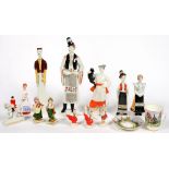 MISCELLANEOUS ORNAMENTAL CERAMICS, TO INCLUDE A PAIR OF MINIATURE SITZENDORF FIGURES OF CHILDREN,