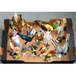 A COLLECTION OF KARL ENS AND OTHER PORCELAIN MODELS OF BIRDS AND A CHINESE SANCAI STYLE FIGURE OF