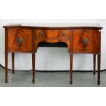 A SERPENTINE MAHOGANY SIDEBOARD, 150CM L, EARLY 20TH C