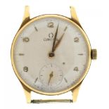 AN OMEGA 9CT GOLD GENTLEMAN'S WRISTWATCH, BIRMINGHAM 1947, REVERSE ENGRAVED WITH MONOGRAM, 21G++