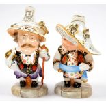 TWO ROYAL CROWN DERBY MANSION HOUSE DWARVES - "CORONATION LOW DWARF" AND "CORONATION TALL DWARF",