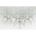 CHARLES & RAY EAMES, A SET OF EIGHT DKR WIRE CHAIRS, 81CM H, C1970