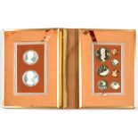 COOK ISLANDS, NINE COIN PROOF SET, INCLUDING TWO SILVER CROWN SIZED COINS, 1973