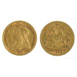 GOLD COIN. HALF SOVEREIGN 1898++LIGHT WEAR CONSISTENT WITH AGE