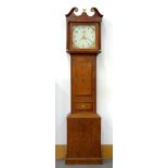 SAMUEL DEACON OF BARTON IN THE BEANS. AN EARLY 19TH C INLAID OAK THIRTY HOUR LONGCASE CLOCK, THE