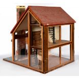 A DOLLS HOUSE IN A LATE 20TH C STYLE, ARCHITECT DESIGN, 74CM H; 70 X 57CM