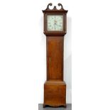 AN EARLY 19TH C OAK THIRTY HOUR LONGCASE CLOCK, THE PAINTED DIAL INSCRIBED JOHN VEROW HINCKLEY,