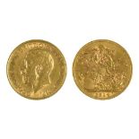 GOLD COIN. SOVEREIGN 1914++IN GOOD CONDITION WITH LIGHT WEAR CONSISTENT WITH AGE