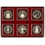 CAYMEN ISLANDS, CORONATION REGALIA SILVER COLLECTION. A SET OF SIX PROOF COMMEMORATIVE SILVER