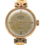 A ROTARY 9CT GOLD LADY'S WRISTWATCH, WITH 9CT GOLD BRACELET, LONDON 1964, 15.5G++IN WORKING