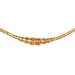 A DIAMOND NECKLET IN GOLD MARKED 14K, 12.5G++IN GOOD CONDITION