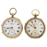 TWO ENGLISH SILVER LEVER POCKET WATCHES, ONE KAY'S OLD FAVOURITE, WORCESTER, MARKED BIRMINGHAM,