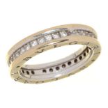 BVLGARI. A DIAMOND SET ETERNITY RING IN 18CT WHITE GOLD, 6G, SIZE N++BUILD UP OF DIRT AND GRIME TO