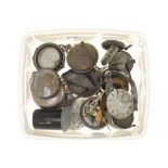 A QUANTITY OF SILVER WATCH CASES AND PARTS, MAINLY VICTORIAN, CLOCK HANDS, ETC