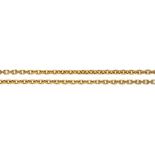 A 9CT GOLD CHAIN, 70 CM, 14G++IN GOOD CONDITION, WITH LIGHT WEAR CONSISTENT WITH AGE