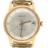 A GARRARD 9CT GOLD AUTOMATIC GENTLEMAN'S WRISTWATCH, CIRCULAR DIAL 3.3 CM APPROX, GOLD PLATED