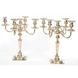 A PAIR OF EPNS CANDELABRA, 43 CM H, LOADED, MID 20TH C