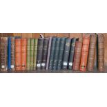 ONE SHELF OF MISCELLANEOUS BOOKS, INCLUDING HISTORY AND ANTIQUITIES OF DERBY, TWO VOLS, LETTERS BY