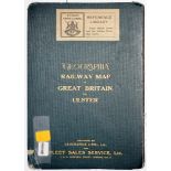 GEOGRAPHIA. RAILWAY MAP OF GREAT BRITAIN AND ULSTER 1923, FOLDING, LINEN